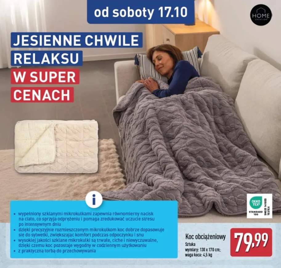 Koc obciążeniowy 130x170 cm Home Creation