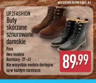 Buty skórzane sznurowane damskie Up2fashion