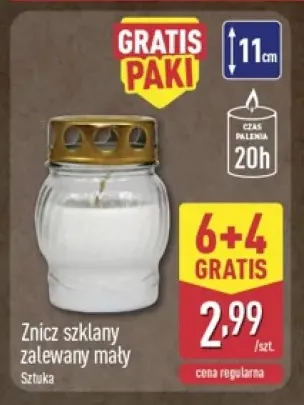 Znicz szklany zalewany mały
