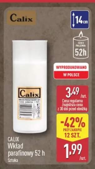 Wkład parafinowy 52 h Calix