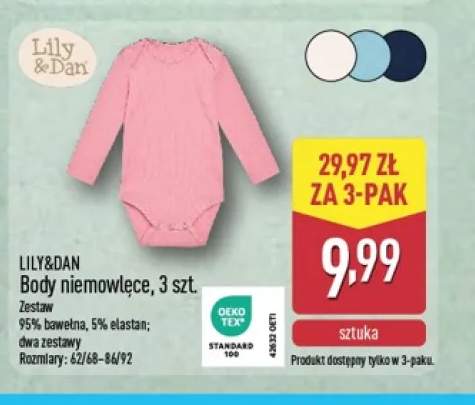 Body niemowlęce 3-pak Lily & Dan