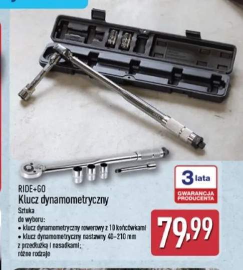 Klucz dynamometryczny rowerowy z 10 końcówkami RIDE+GO +1 wariant