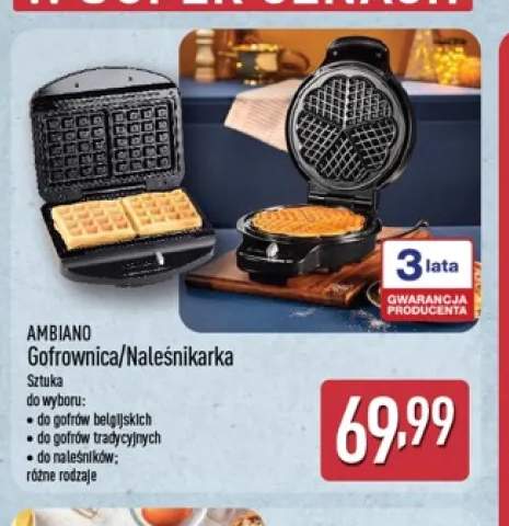 Gofrownica do gofrów belgijskich Ambiano +2 warianty