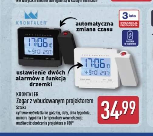Zegar z wbudowanym projektorem Krontaler