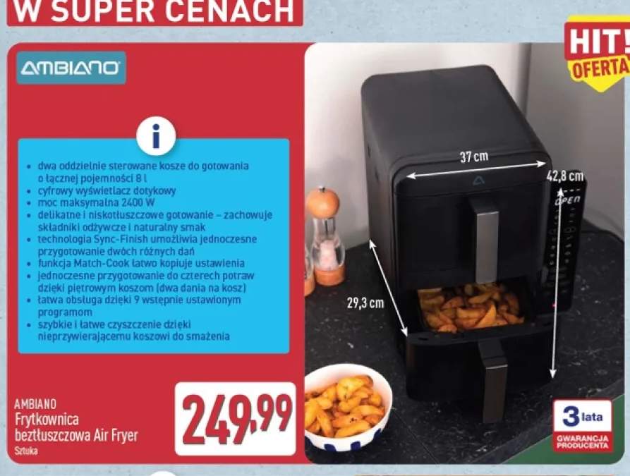 Frytkownica beztłuszczowa Ambiano