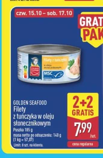 Filety z tuńczyka w oleju słonecznikowym Golden Seafood