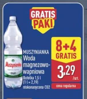 Woda gazowana magnezowo-wapniowa niskonasycona CO2 Muszynianka