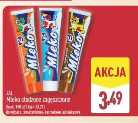 Mleko słodzone zagęszczone kakaowe Jal +2 warianty