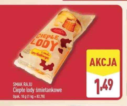 Ciepłe lody śmietankowe Smak Raju
