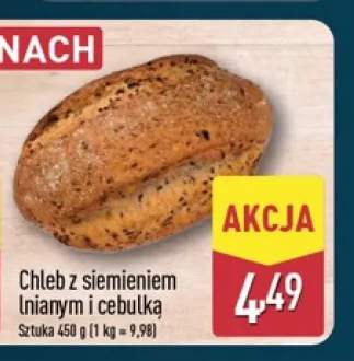 Chleb z siemieniem lnianym i cebulką