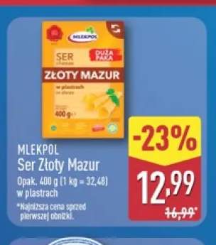 Ser Złoty Mazur w plastrach Mlekpol
