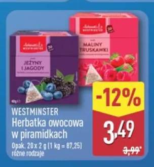 Herbatka owocowa w piramidkach jeżyny i jagody Westminster +1 wariant