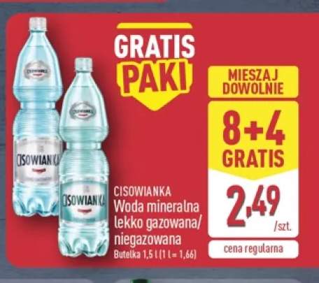 Woda mineralna lekko gazowana Cisowianka +1 wariant