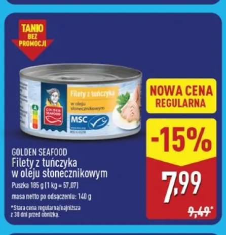 Filety z tuńczyka w oleju słonecznikowym Golden Seafood