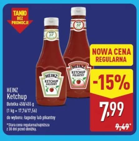 Ketchup łagodny Heinz +1 wariant
