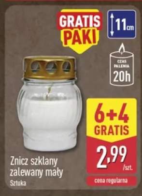 Znicz szklany zalewany mały