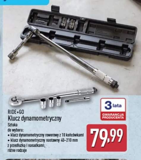 Klucz dynamometryczny rowerowy Ride+Go +1 wariant