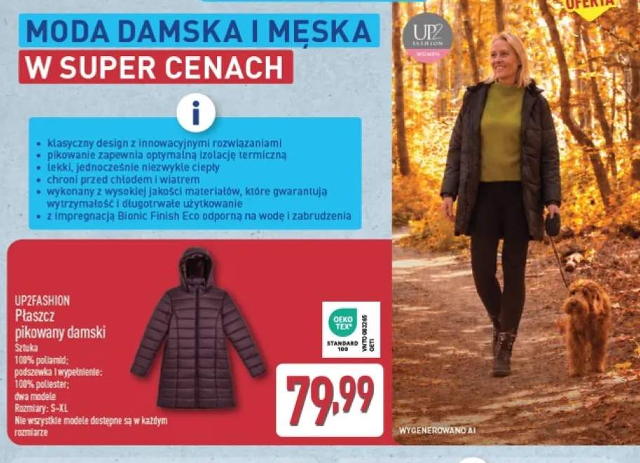 Płaszcz pikowany damski UP2FASHION
