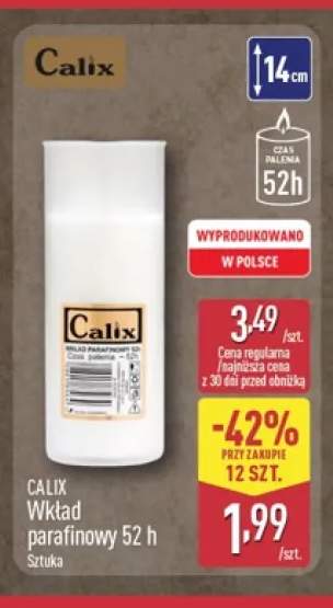 Wkład parafinowy 52 h Calix