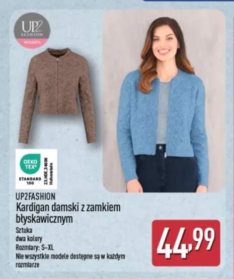 Kardigan damski z zamkiem błyskawicznym UP2FASHION