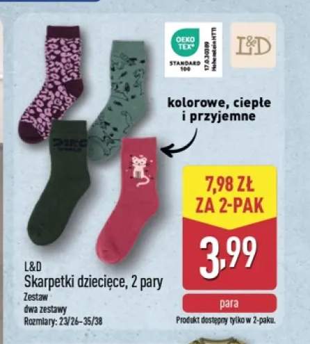 Skarpetki dziecięce 2-pak L & D