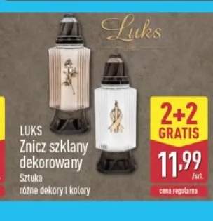 Znicz szklany dekorowany Luks
