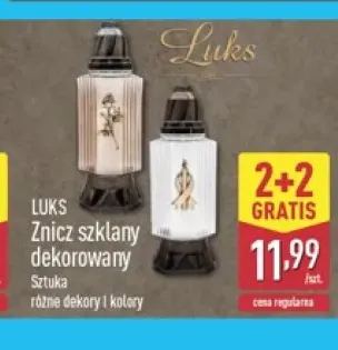 Znicz szklany dekorowany Luks