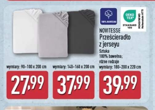 Prześcieradło z jerseyu Novitesse 90-100x200 cm +2 warianty