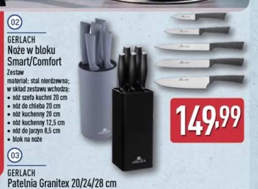 Noże w bloku Smart Gerlach +1 wariant