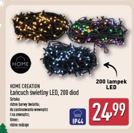 Łańcuch świetlny LED 200 diod Home Creation