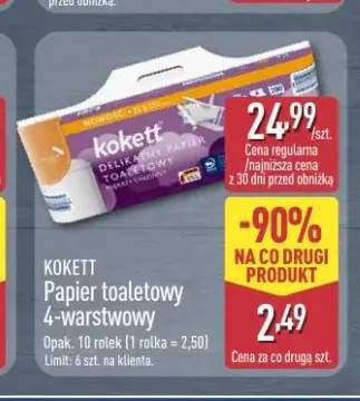 Papier toaletowy 4-warstwowy 10-pak Kokett