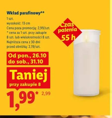 wkład parafinowy do znicza