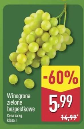 Winogrona zielone bezpestkowe