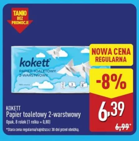 Papier toaletowy 2-warstwowy Kokett 8-pak