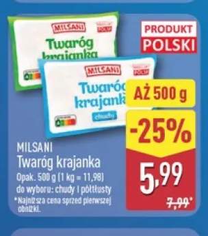 Twaróg krajanka chudy Milsani +1 wariant