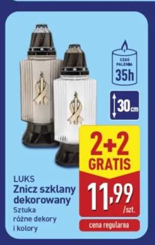 Znicz szklany dekorowany Luks