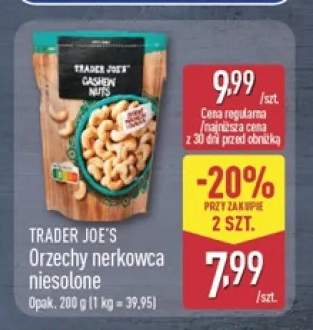 Orzechy nerkowca niesolone Trader Joe's