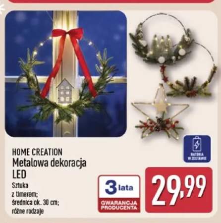 Metalowa dekoracja LED Home Creation