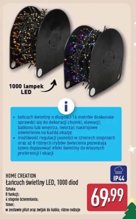 Łańcuch świetlny LED 1000 diod Home Creation