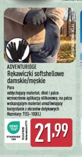 Rękawiczki softshellowe damskie/męskie Adventuridge