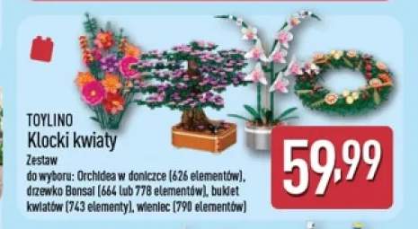 Klocki kwiaty Orchidea w doniczce Toylino +3 warianty