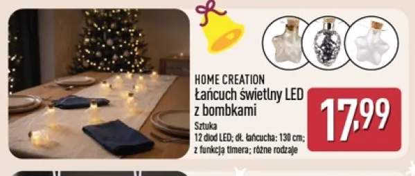 Łańcuch świetlny LED z bombkami Home Creation