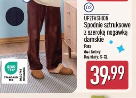 Spodnie sztruksowe z szeroką nogawką damskie UP2FASHION