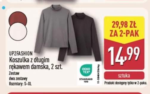 Koszulka z długim rękawem damska 2-pak UP2FASHION