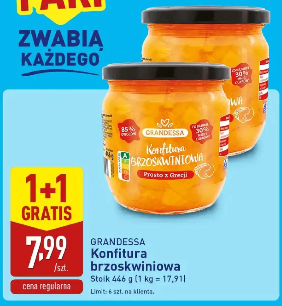 Konfitura brzoskwiniowa Grandessa