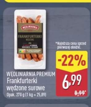 Frankfurterki wędzone surowe Wędliniarnia Premium