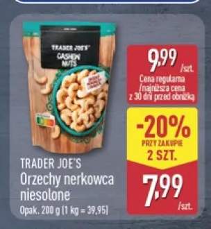 Orzechy nerkowca niesolone Trader Joe's