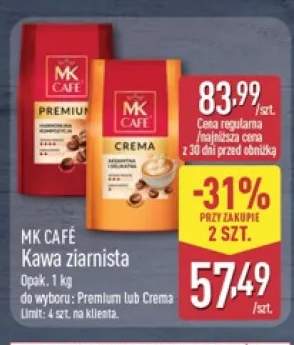 Kawa ziarnista Crema MK Café +1 wariant