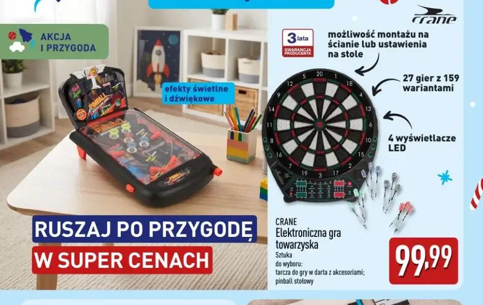Elektroniczna gra towarzyska tarcza do gry w darta z akcesoriami Crane +1 wariant