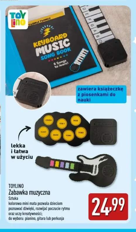 Zabawka muzyczna pianino Toylino +2 warianty